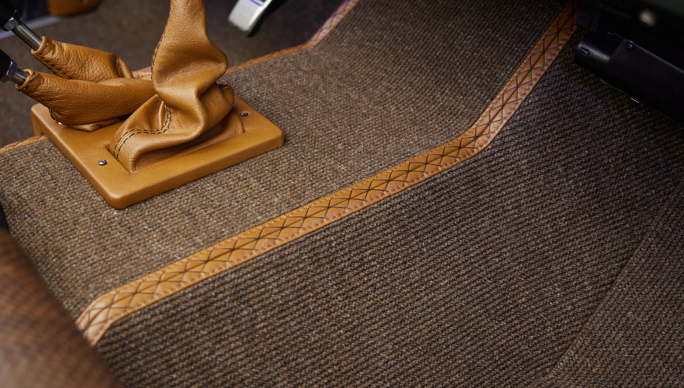 1973 classic ford bronco in highland green carpet stitching