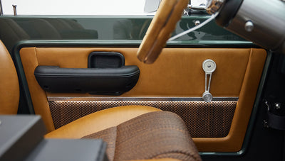 1973 classic ford bronco in highland green door panel