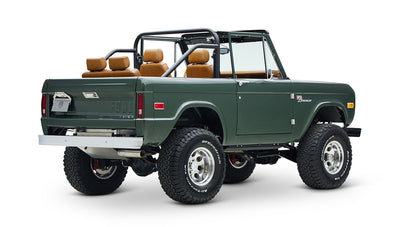 1973 classic ford bronco in highland green passenger rear