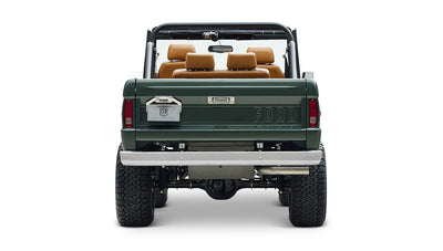 1973 classic ford bronco in highland green rear