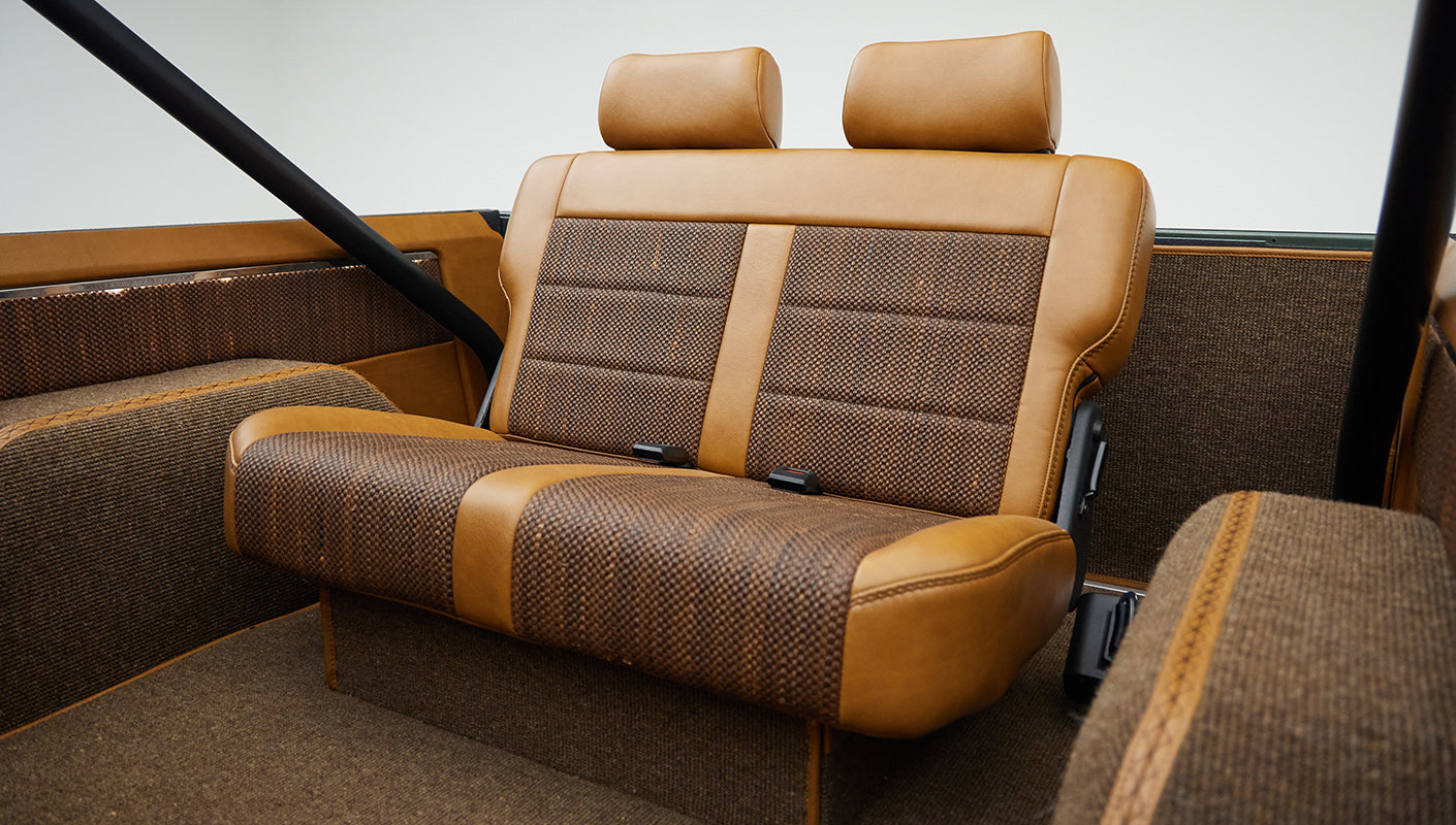 1973 classic ford bronco in highland green rear seat