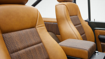 1973 classic ford bronco in highland green seat detail