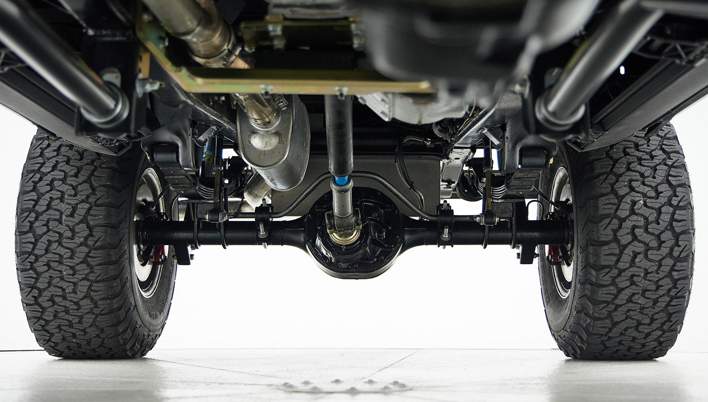 1973 classic ford bronco in highland green underbody
