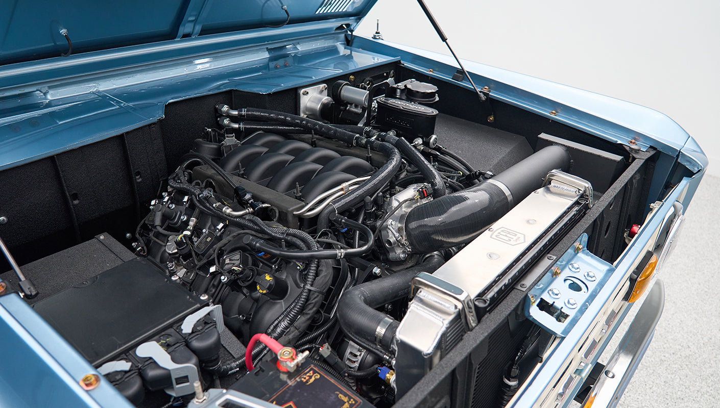 Classic Ford Bronco engine bay