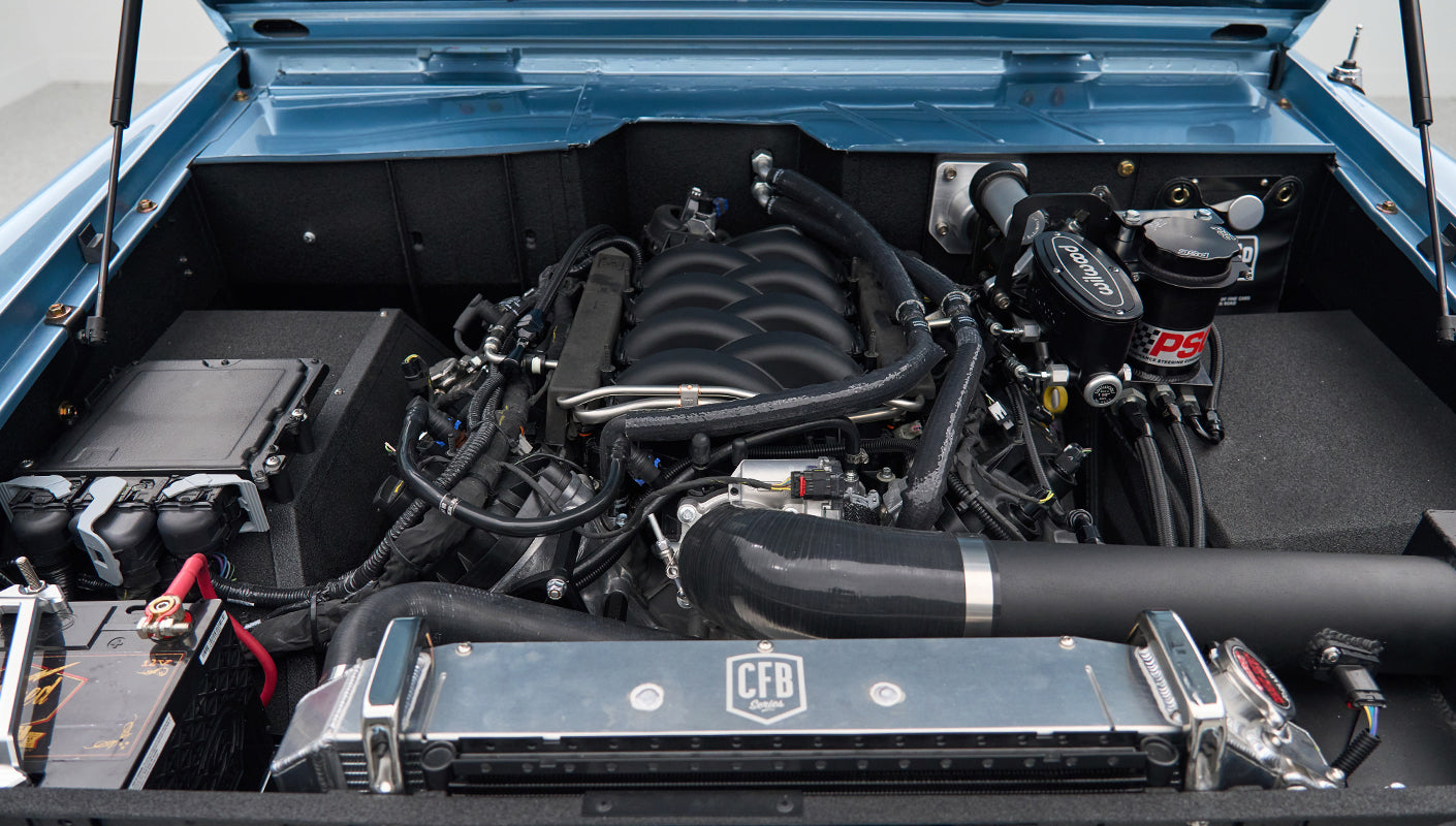 Classic Ford Bronco engine bay