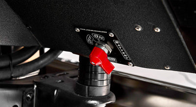 Battery tender switch in Classic Ford Bronco with on and off labels
