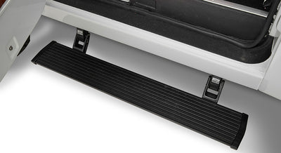 Black running board and white door frame of Classic Ford Bronco vehicle