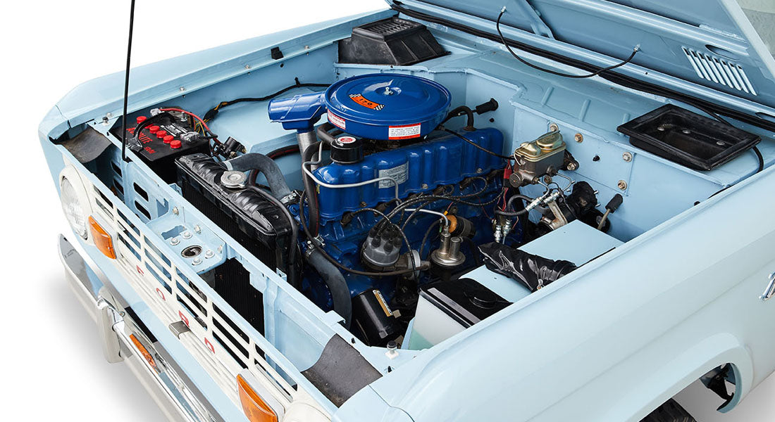 Classic Ford Bronco engine bay