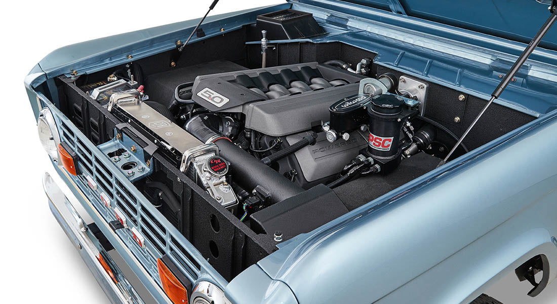 Classic Ford Bronco engine bay