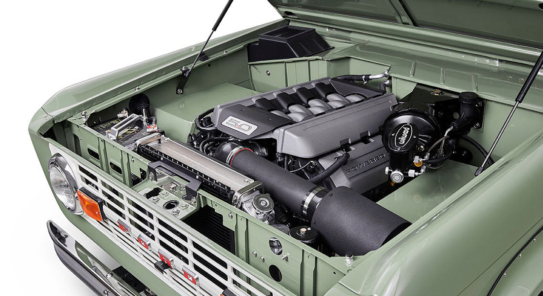 Classic Ford Bronco engine bay