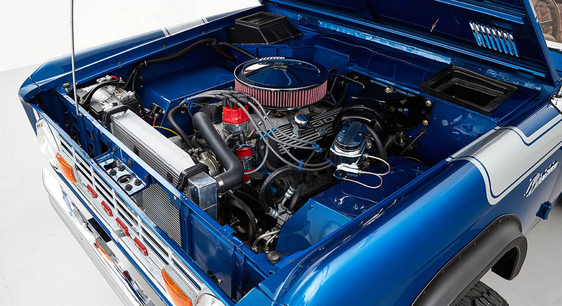 Classic Ford Bronco engine bay