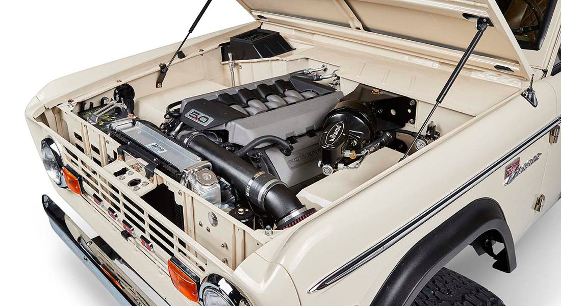 Classic Ford Bronco engine bay