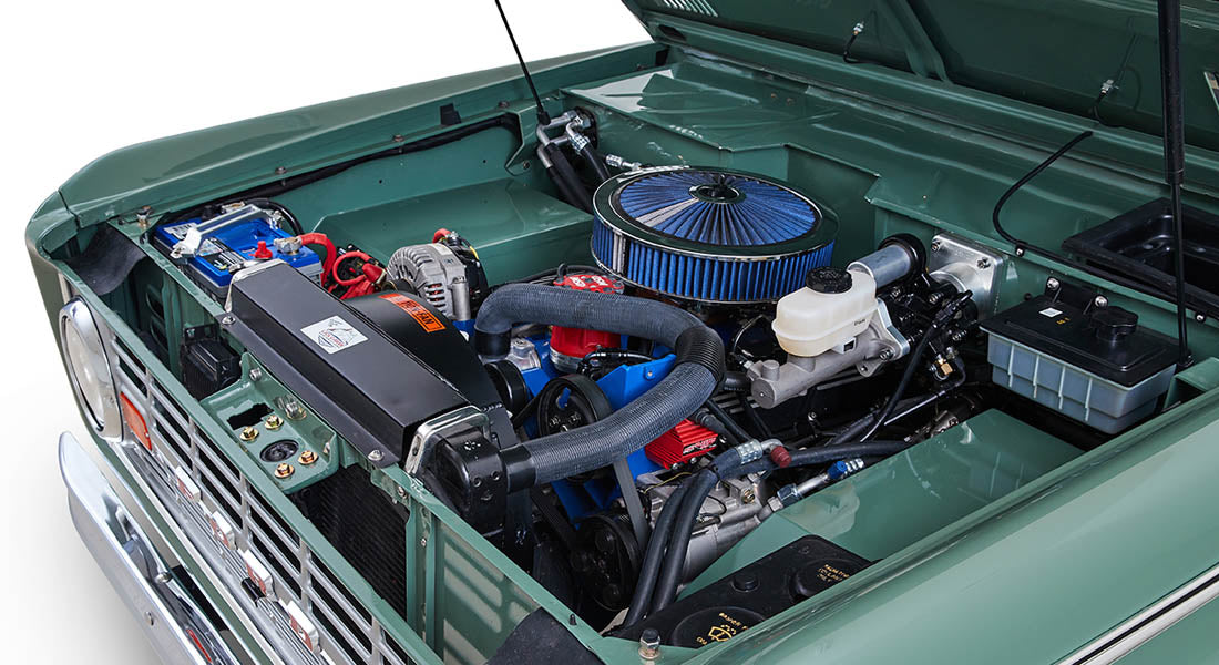 Classic Ford Bronco engine bay
