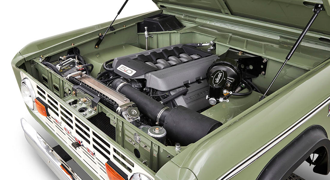 Classic Ford Bronco engine bay