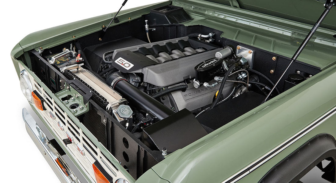 Classic Ford Bronco engine bay