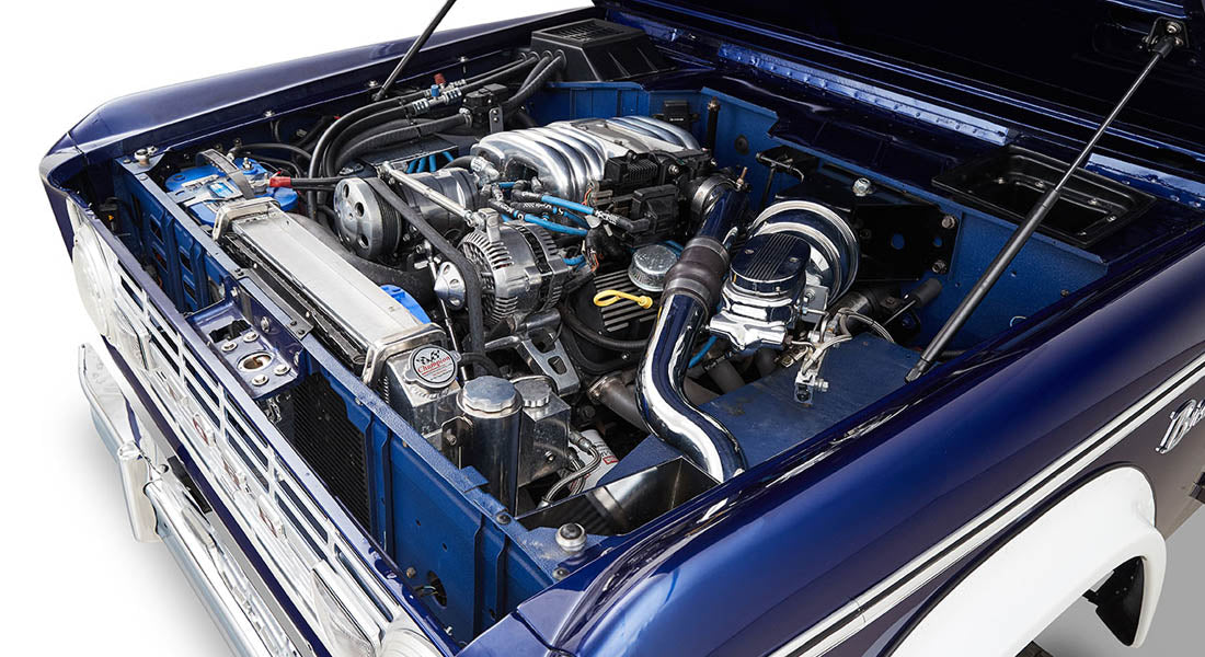 Classic Ford Bronco engine bay