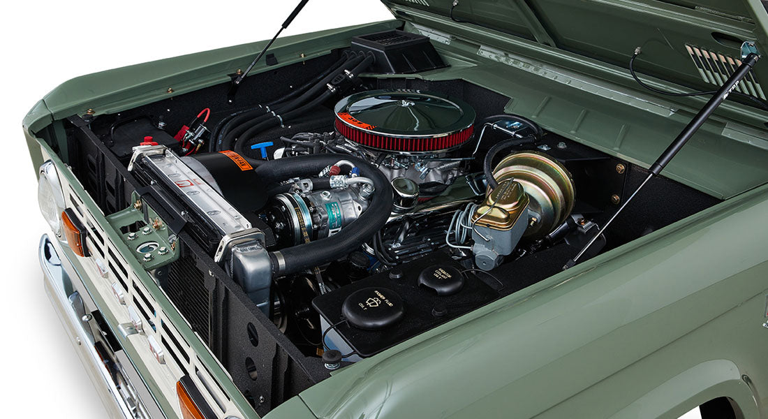 Classic Ford Bronco engine bay