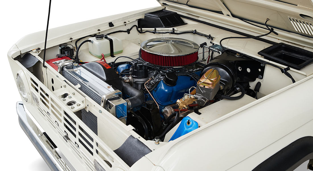 Classic Ford Bronco engine bay