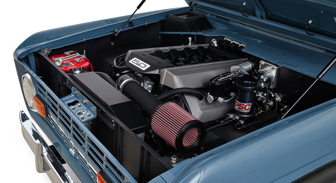 Classic Ford Bronco engine bay