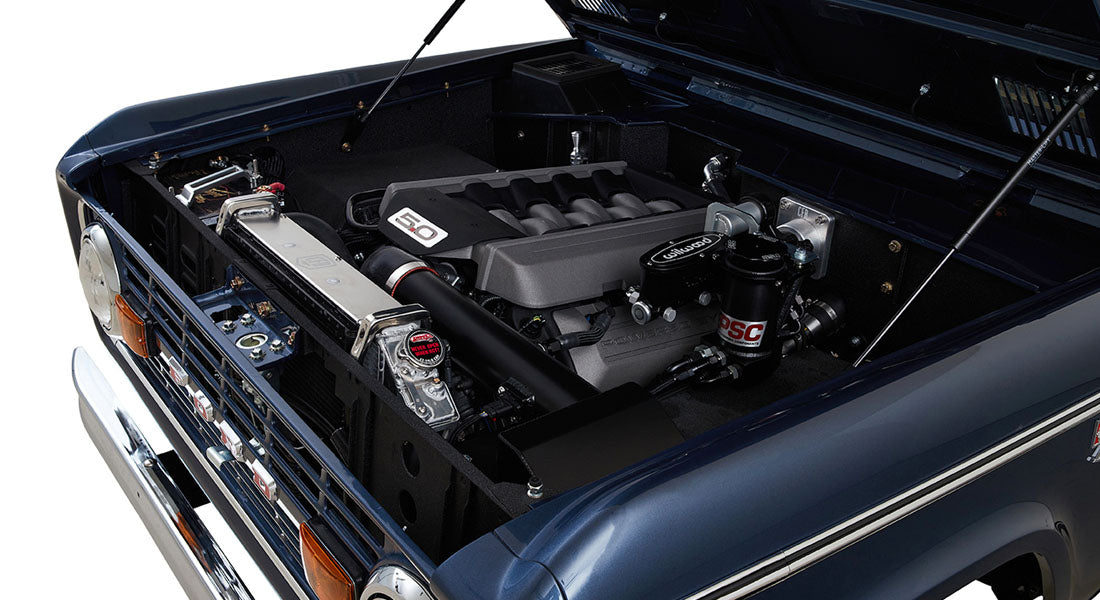 Classic Ford Bronco engine bay