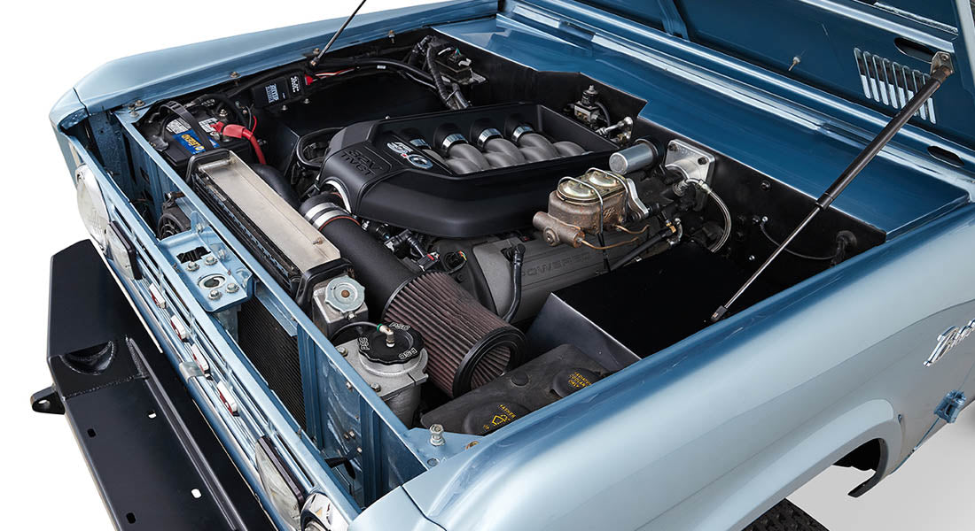 Classic Ford Bronco engine bay