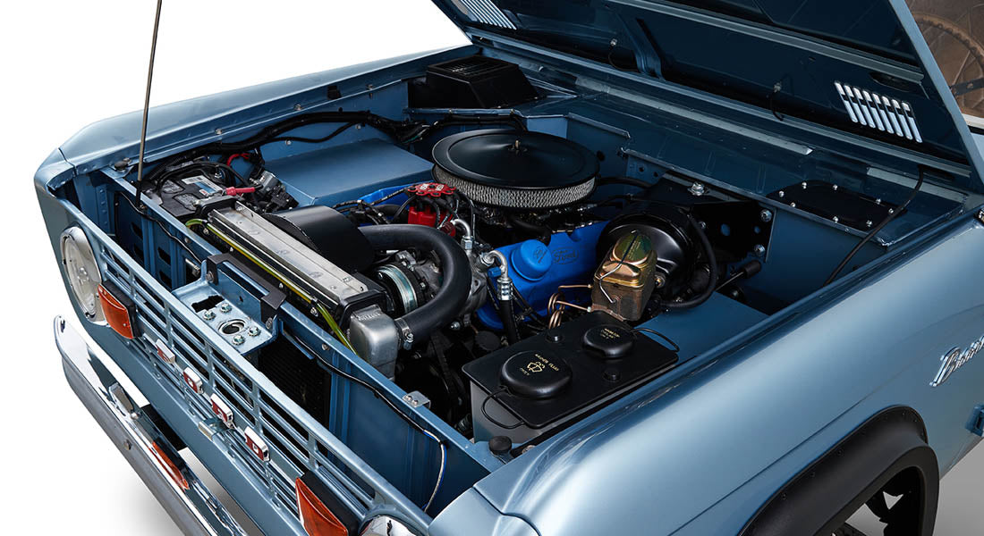 Classic Ford Bronco engine bay