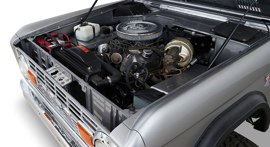 Classic Ford Bronco engine bay