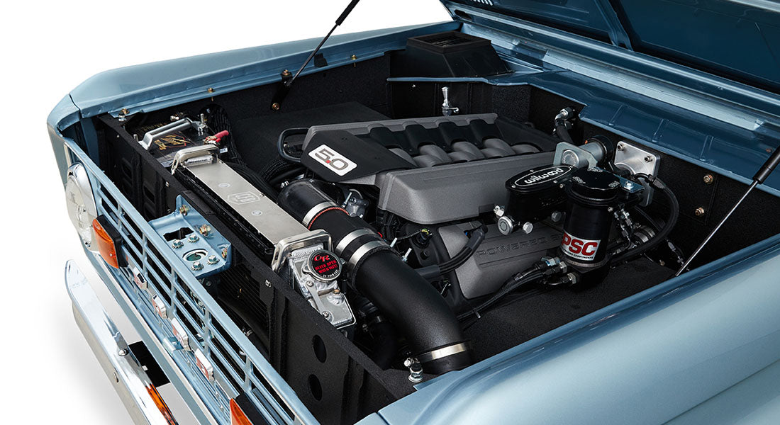 Classic Ford Bronco engine bay