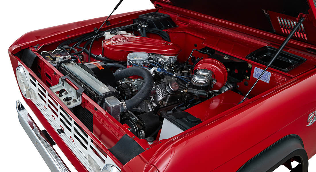 Classic Ford Bronco engine bay