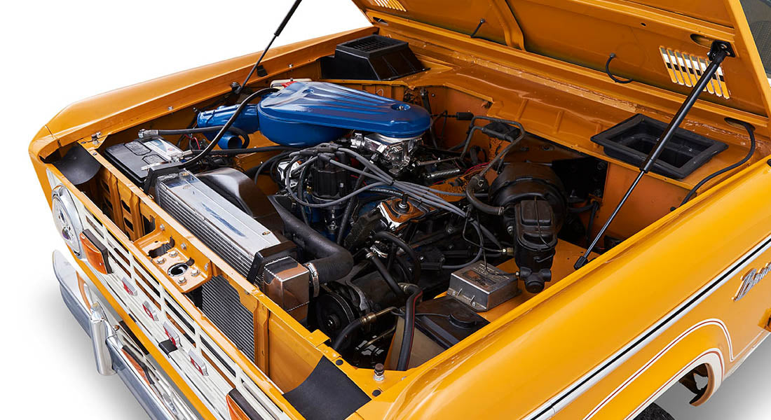 Classic Ford Bronco engine bay
