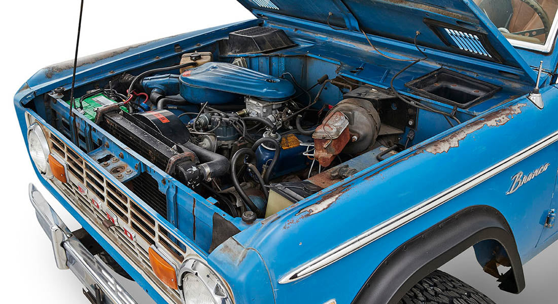 Classic Ford Bronco engine bay