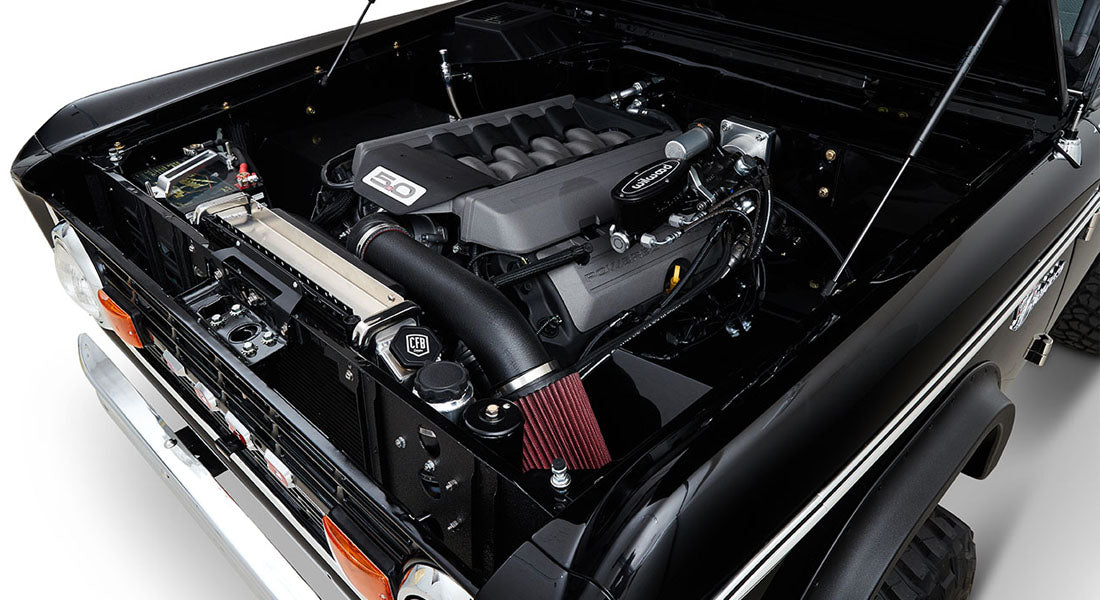 Classic Ford Bronco engine bay