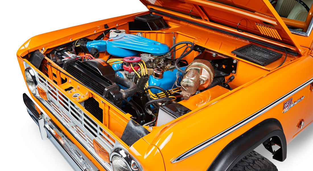 Classic Ford Bronco engine bay