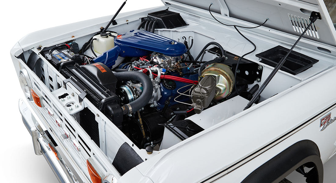 Classic Ford Bronco engine bay