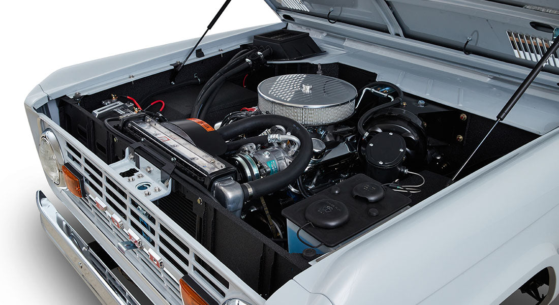 Classic Ford Bronco engine bay