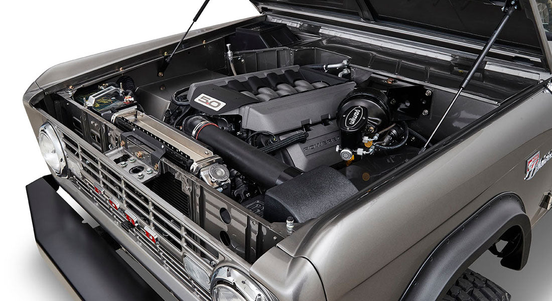 Classic Ford Bronco engine bay