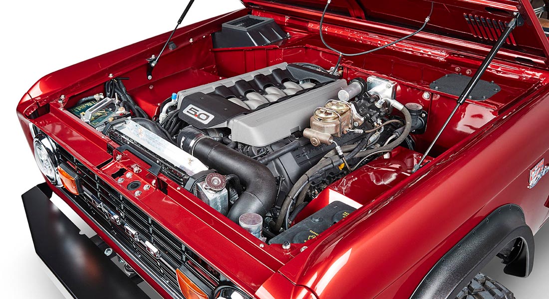 Classic Ford Bronco engine bay