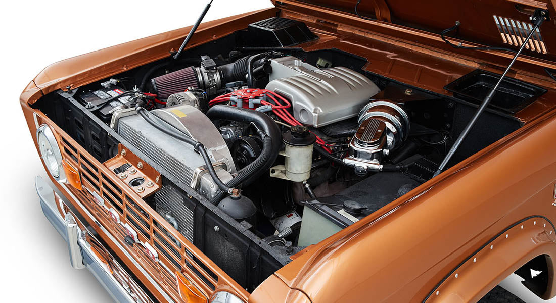 Classic Ford Bronco engine bay