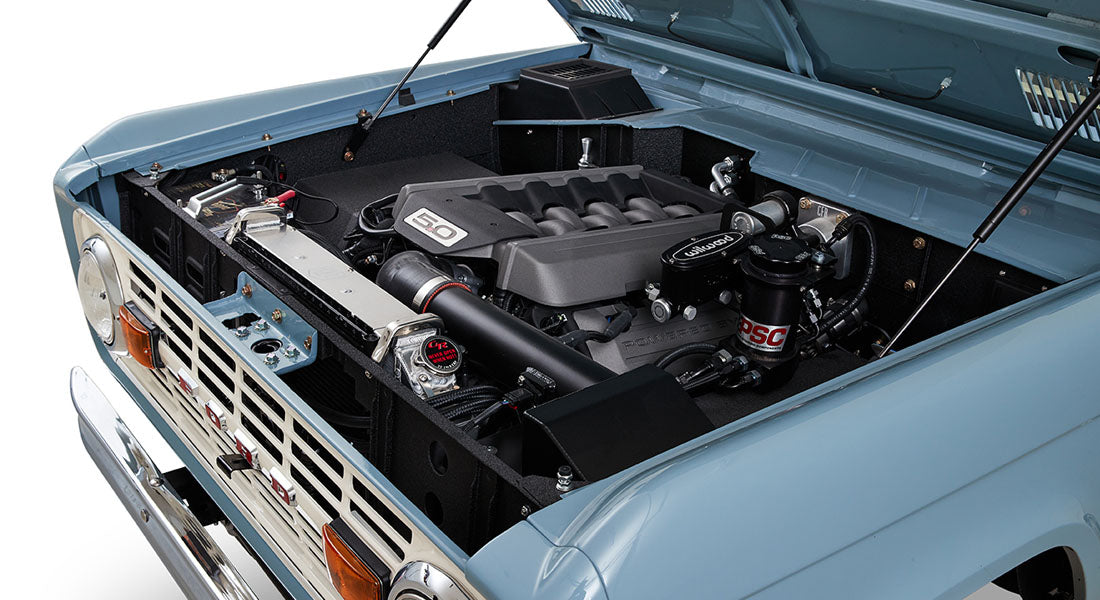 Classic Ford Bronco engine bay