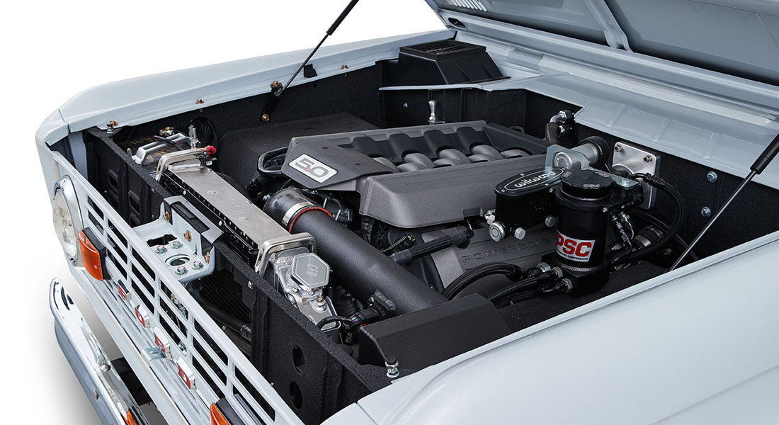 Classic Ford Bronco engine bay