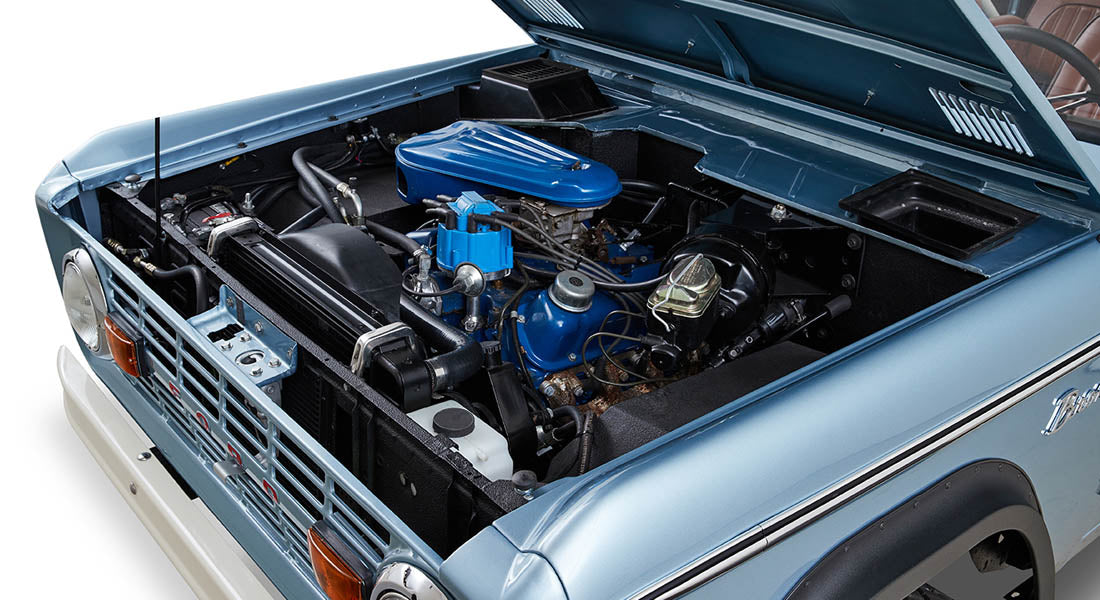 Classic Ford Bronco engine bay