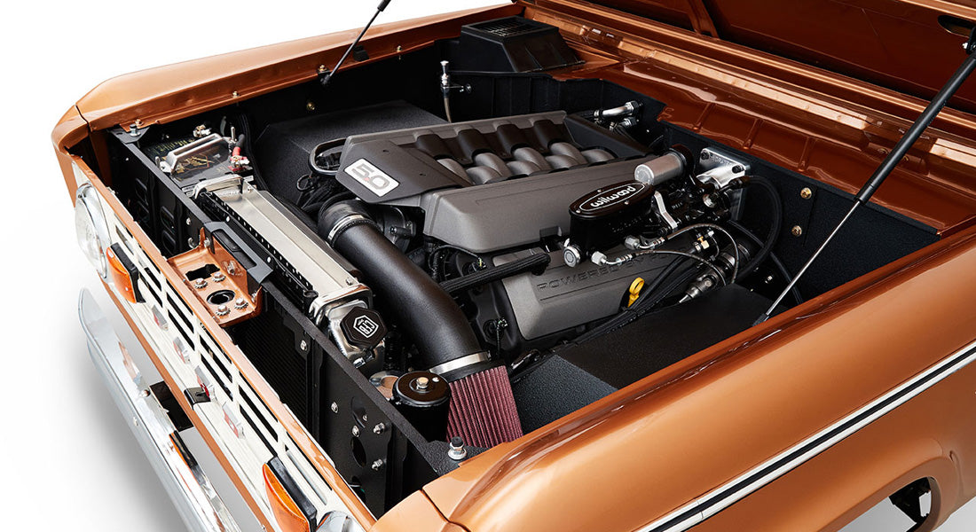 Classic Ford Bronco engine bay