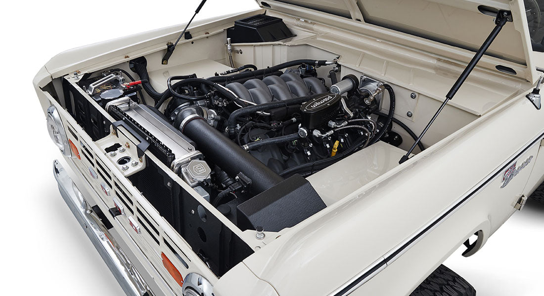 Classic Ford Bronco engine bay