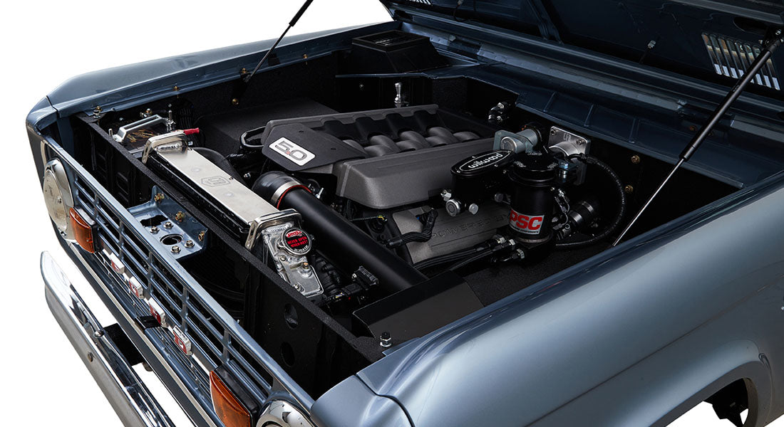 Classic Ford Bronco engine bay