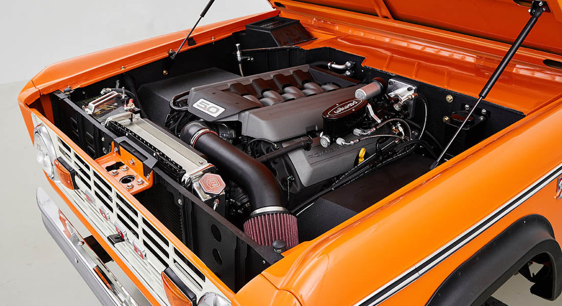 Classic Ford Bronco engine bay