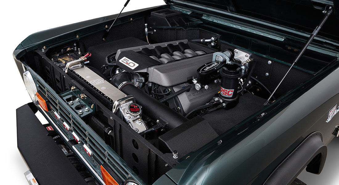 Classic Ford Bronco engine bay