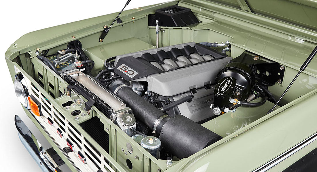 Classic Ford Bronco engine bay