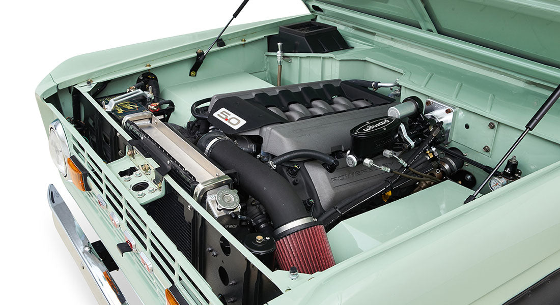 Classic Ford Bronco engine bay