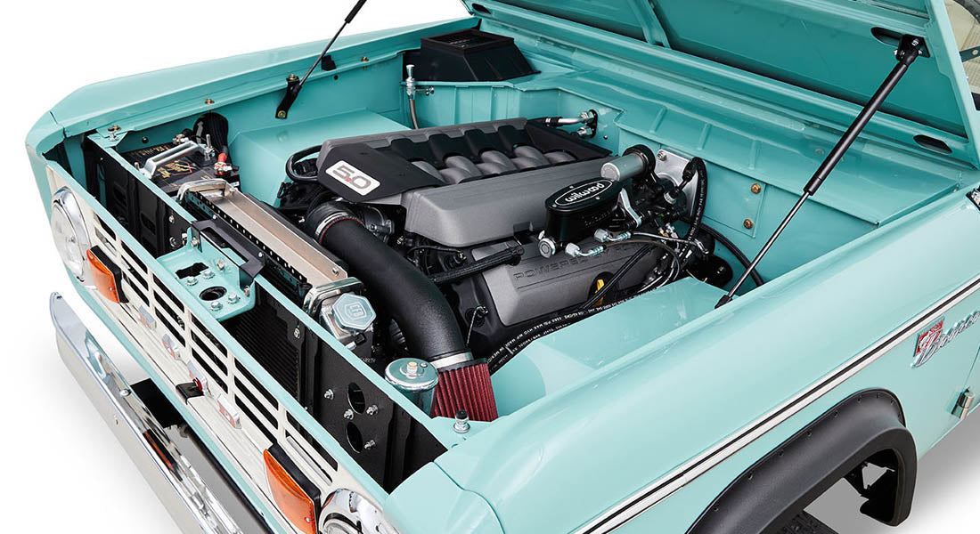 Classic Ford Bronco engine bay