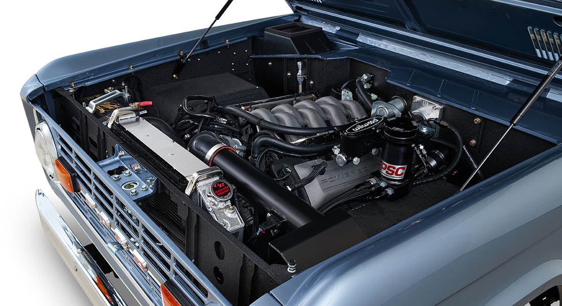 Classic Ford Bronco engine bay